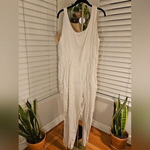 Black Crane Cream Jumpsuit